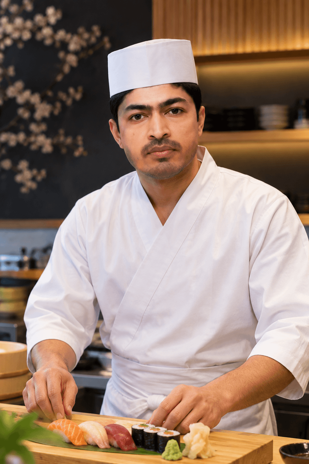 Sushi-Meister Oo Khin Zaw bei der Zubereitung